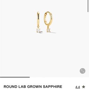 Mejuri Gold Hoop Earrings with Saphire